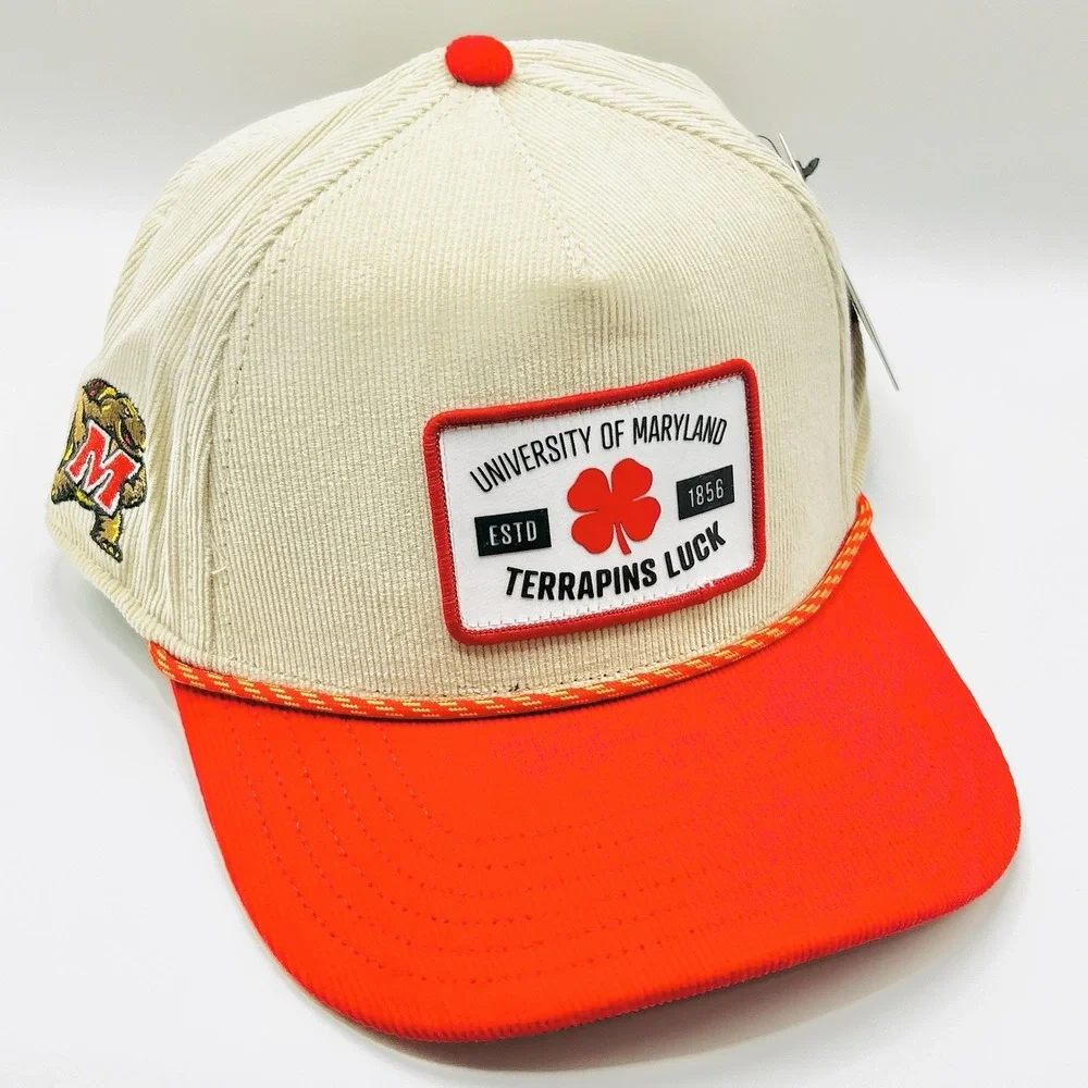 Maryland Terrapins Black Clover Corduroy 2-Tone Hat Cap Snapback Adjustable